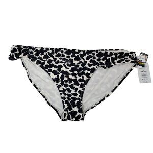 Time and Tru Womens XL Pebbles Black and White 1X Mid Rise Bikini Bottoms
